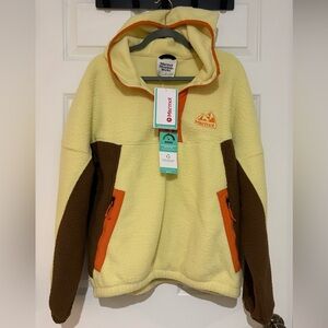 Marmot Men's Yellow and Brown Fleece Hoodie
